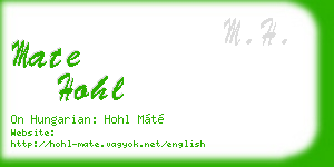 mate hohl business card