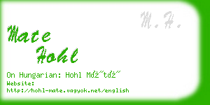 mate hohl business card